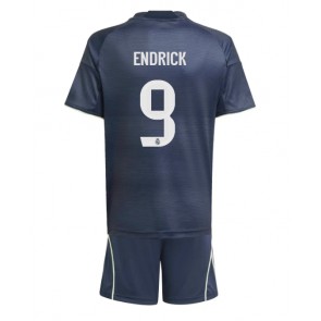 Real Madrid Endrick #9 Segunda Equipación Niños 2025-26 Manga Corta (+ Pantalones cortos)